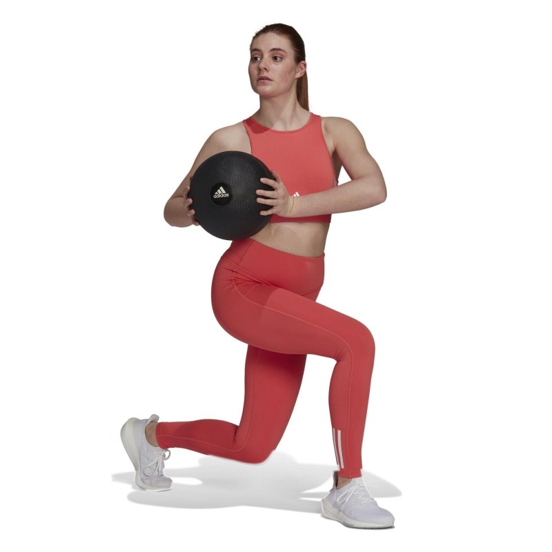 ADIDAS Hyperglam Aeroready High Rise Pink LEGGINGS Gym Training RUNNING BOTTOMS