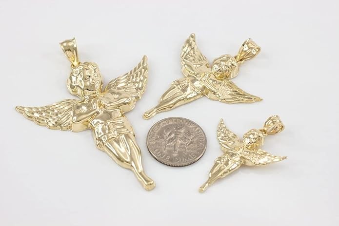FDJ Religious Jewelry 10K Gold Angel Heaven Guardian Pendant