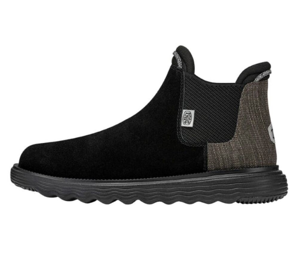 Hey Dude Women's Branson Boot Suede Black Black Shoes NIB! 2023 Size 7 Women’s