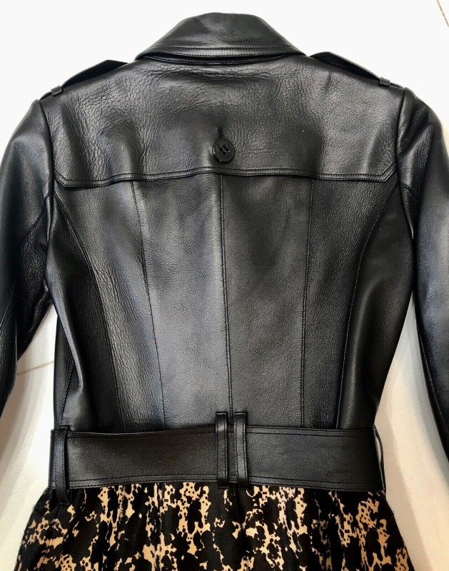 Brand new with label! BURBERRY leather and CALF hairstyle, CHURCHWOOD TRENCH coat retail $7,550 size 38-