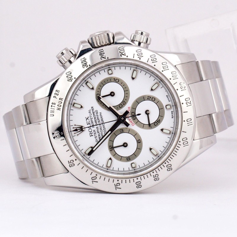 Rolex Daytona Cosmograph White RANDOM SERIAL Stainless Steel 40mm 116520 Watch