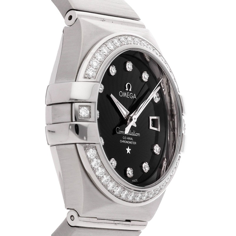 Omega Constellation automatic gold diamond ladies bracelet watch 123.55.31.20.51.001-