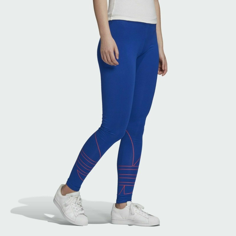 ADIDAS ORIGINALS LARGE LOGO HIGH WAISTED LEGGINGS BLUE UK 10,12,14,18 BNWT