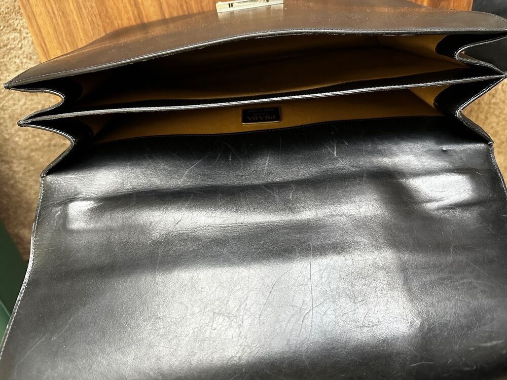 Men's PRADA Leather Black Briefcase Bag
