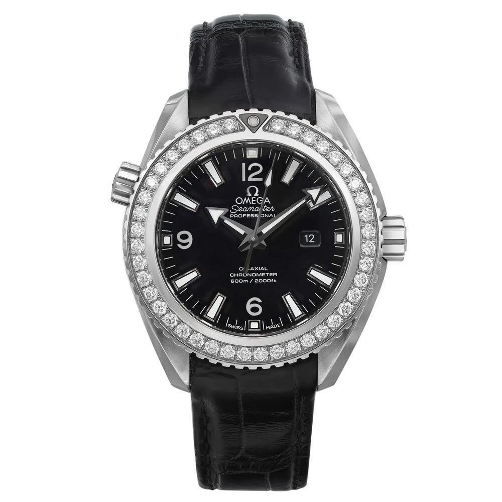Omega Seamaster Planet Ocean Steel Diamond Black Dial Watch 232.18.38.20.01.001