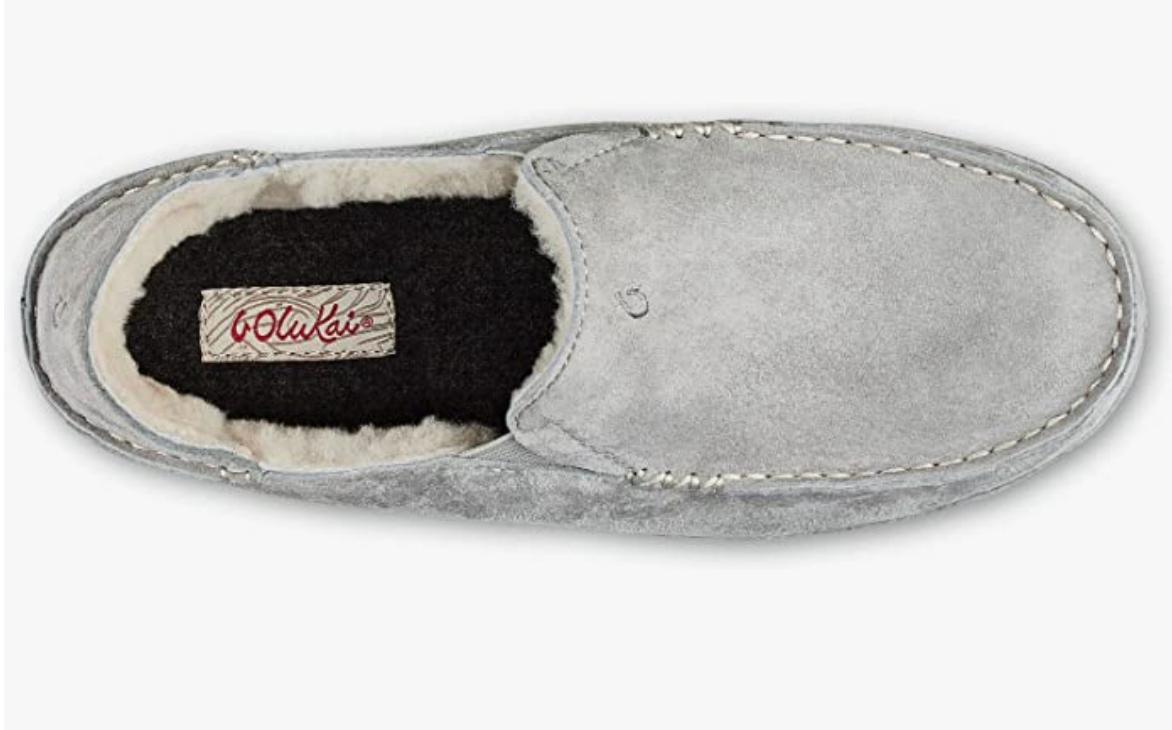 Olukai Women's Nohea Leather Slippers - Pale Grey size 6