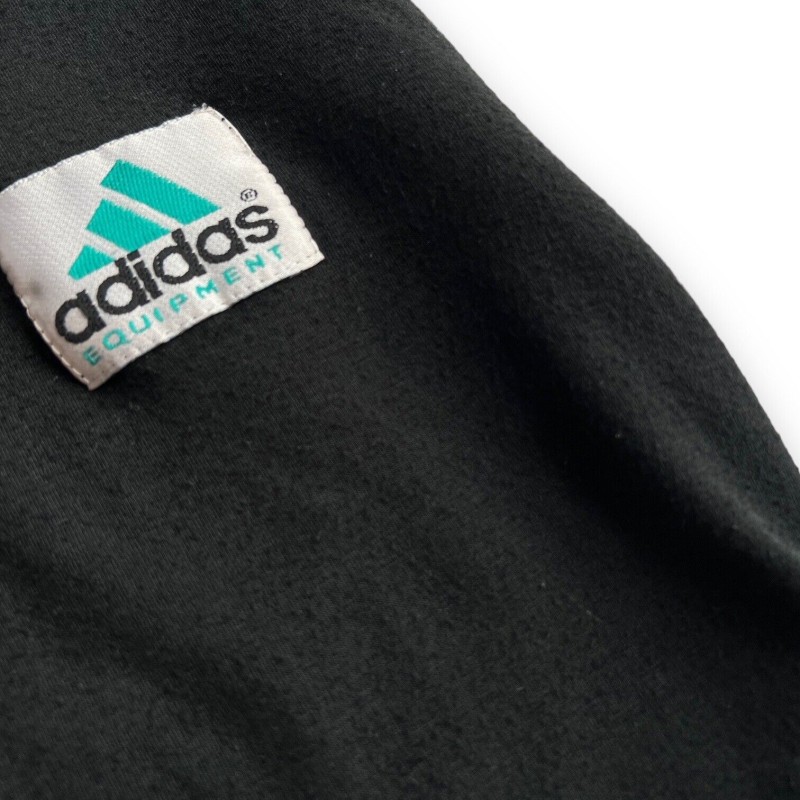 Womens Vintage Adidas Turtle Neck Top Black Long Sleeve High Neck