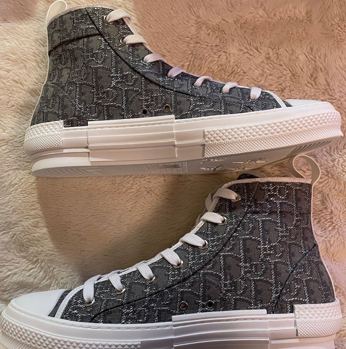 Dior B23 Ruthenium Jacquard Men’s High Top Sneakers Trainers EU 43 UK 9 *NEW*