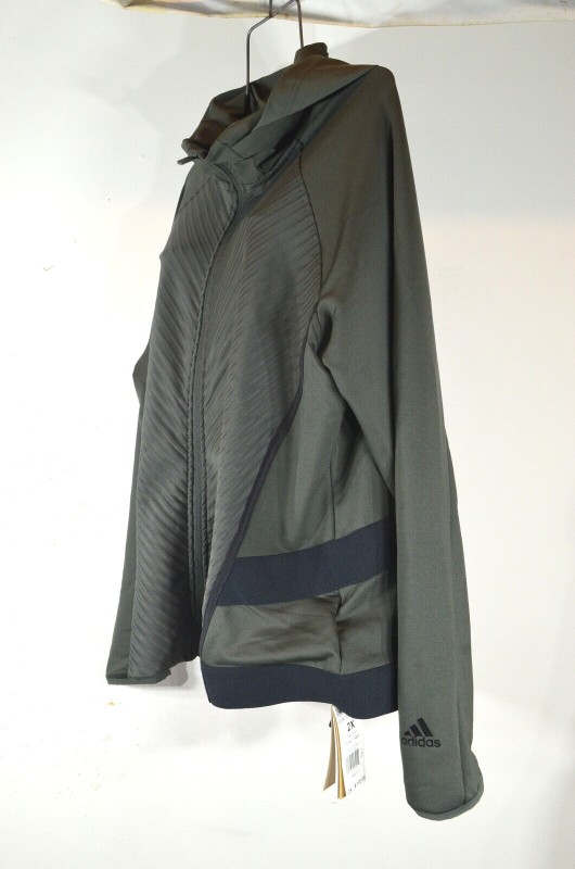 Adidas Women's Hooded Jacket 2X Full Zipper Green MSRP