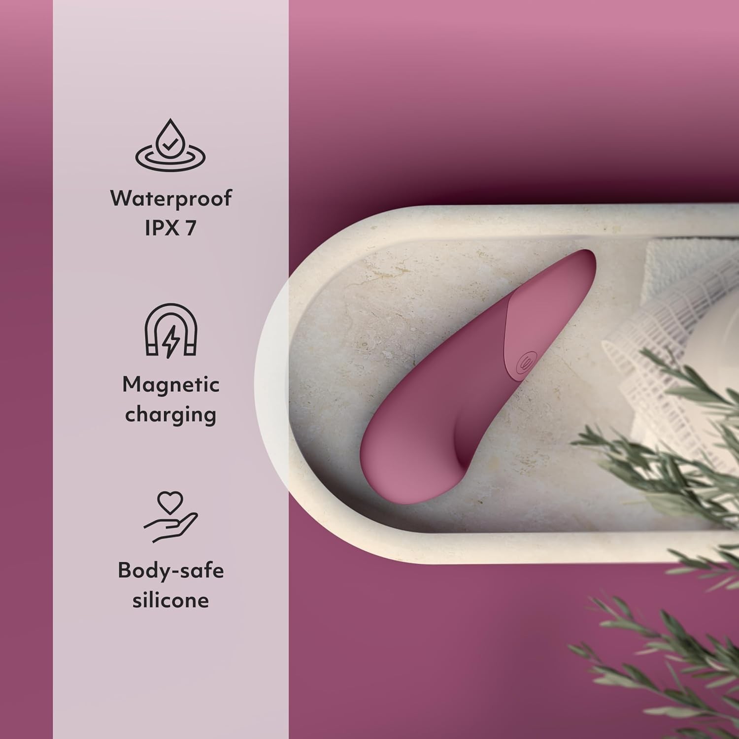 Womanizer Vibe Lay On Clitoris Vibrator for Women | Silent Clit Stimulation Adult Toys | Vibrating Sex Toy | Clitoral Stimulator for Woman with 10 Patterns & Speeds | Waterproof & Rechargeable | Pink