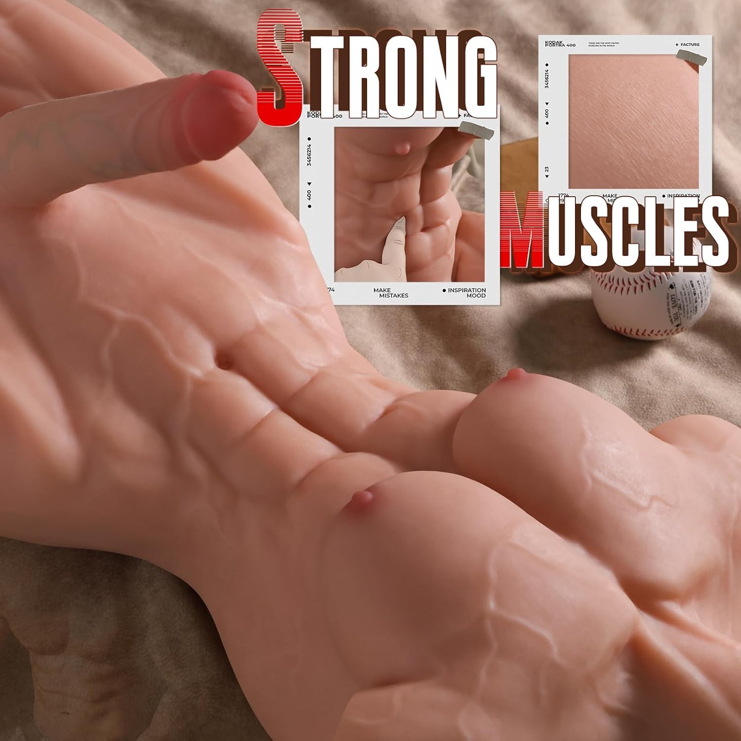 36LB Realistic Male Sex Doll for Women, Life Size Male Torso Sex Doll with Huge Dildo & Strong Muscles, Gay Sex Dolls Dildo Torso with Tight Anus for Gay Female Masturbation