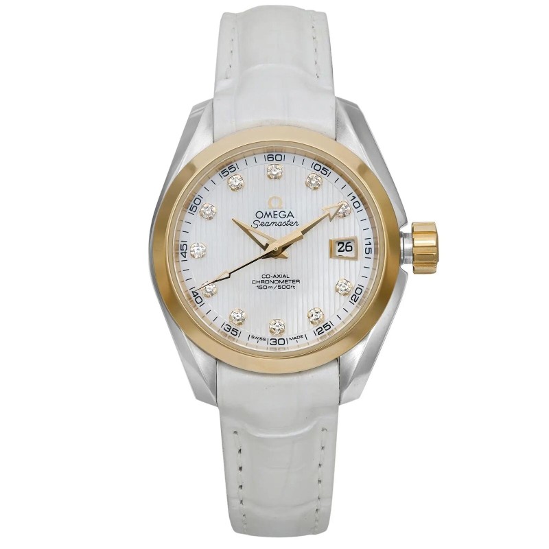 Omega Seamaster Aqua Terra 18ct gold-tone MOP diamond dial watch 231.23.30.20.55.002-