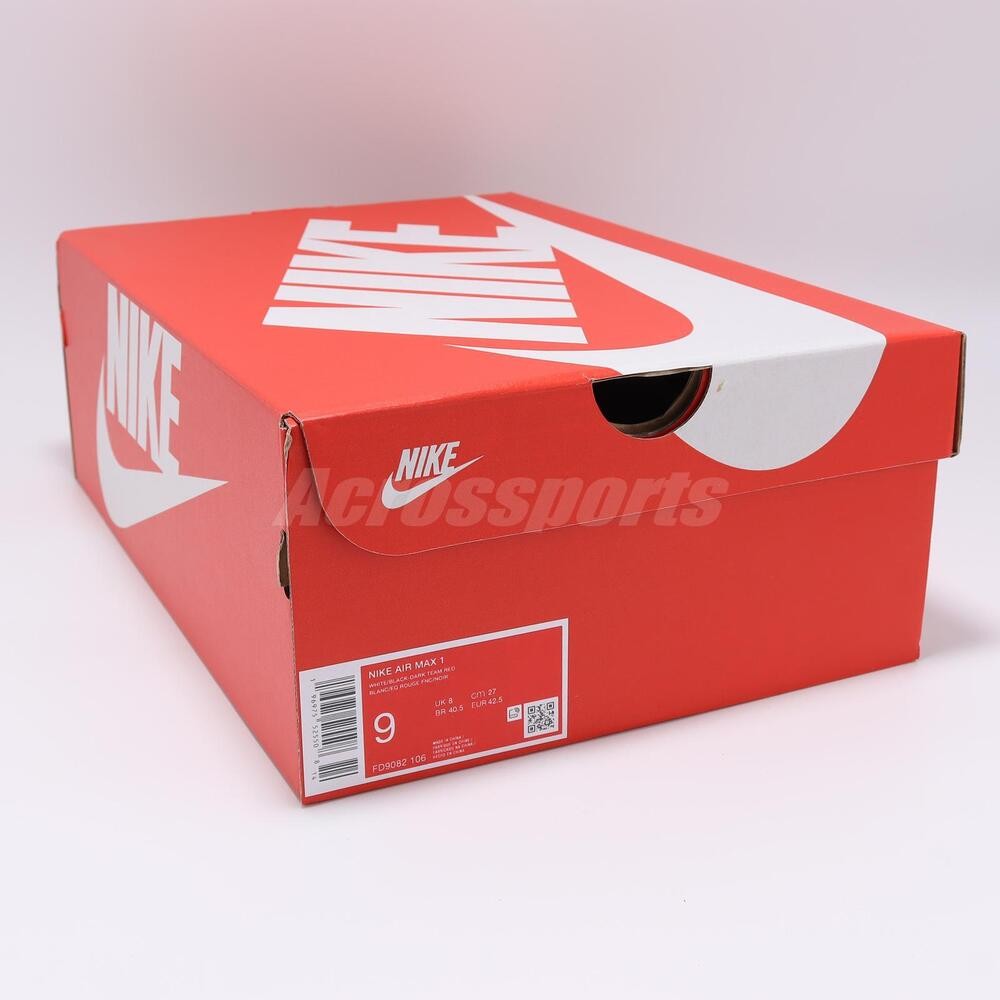 Nike Air Max 1 Dark Team Red Men Unisex Casual Shoes Sneakers FD9082-106