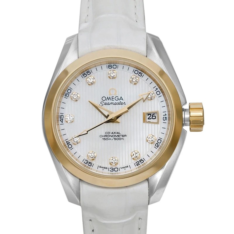 Omega Seamaster Aqua Terra 18ct gold-tone MOP diamond dial watch 231.23.30.20.55.002-