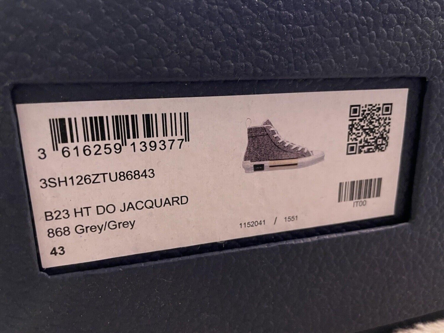 Dior B23 Ruthenium Jacquard Men’s High Top Sneakers Trainers EU 43 UK 9 *NEW*