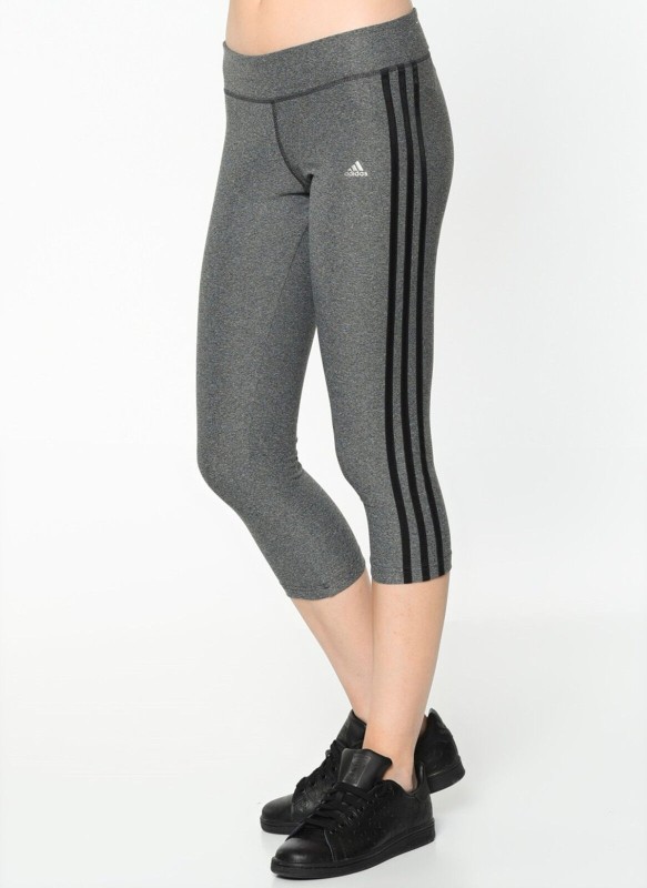 Ladies Adidas Ultimate 3/4 3 striped tights Climalite gray exercise clothes new products-