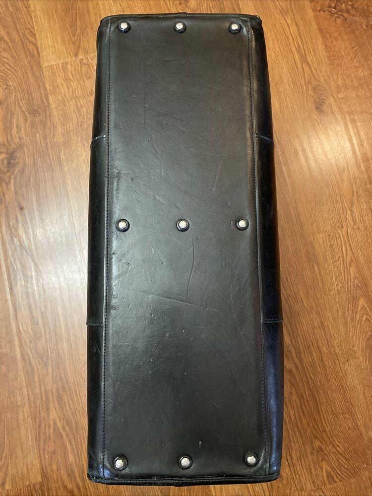 Glaser Designs Black Leather Large Litigation Bag/Traveler’s Briefcase + Strap