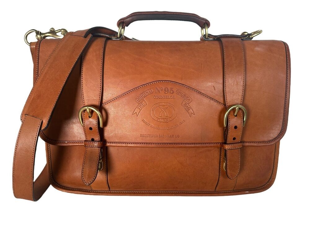Ghurka #95 Chestnut Too Handle Leather shoulder bag Briefcase