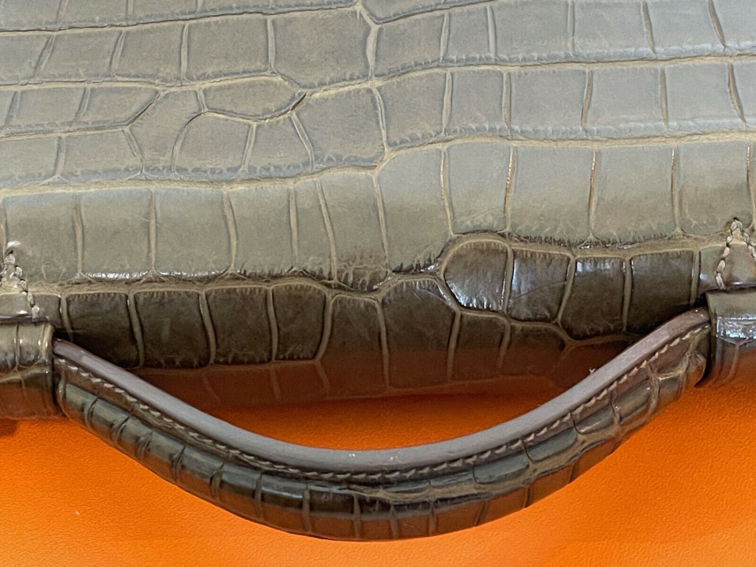 Hermes Sac A Depeche Porosus Crocodile Briefcase 38cm