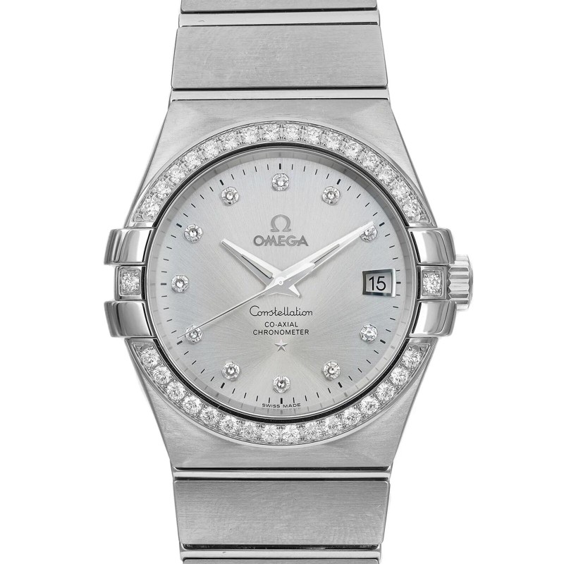 Omega Constellation Steel Diamond Silver dial Women's Watch 123.15.35.20.52.001-