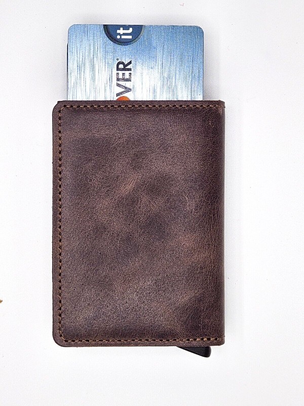 Secrid SV Chocolate Men's Mini Wallet New Genuine Leather RFID Secure Maximum 12 Cards-