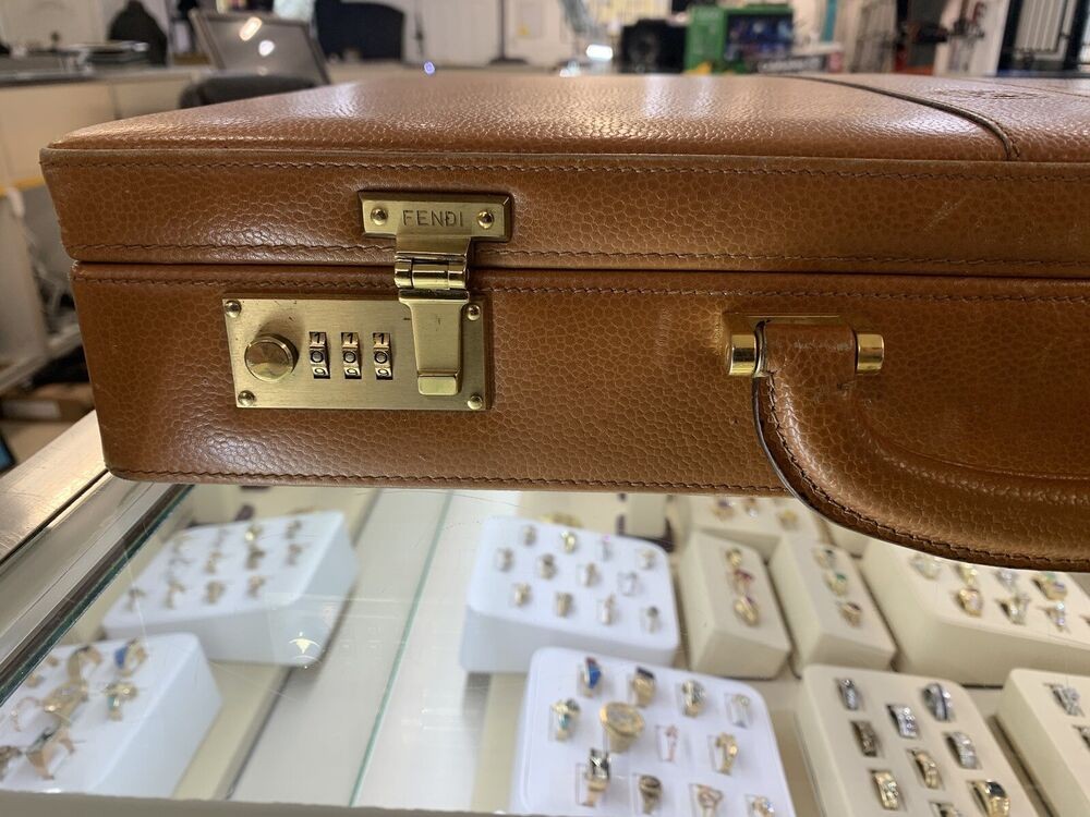 Vintage Original Fendi Leather Briefcase