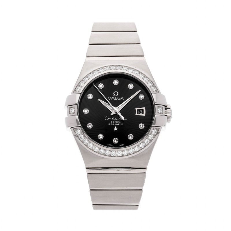 Omega Constellation automatic gold diamond ladies bracelet watch 123.55.31.20.51.001-