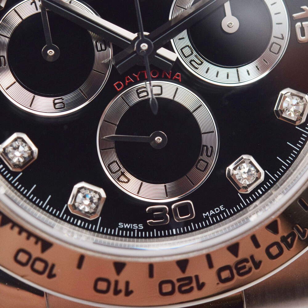 Rolex Cosmograph Daytona 116519G 18K White Gold Black Diamond Dial Men's Watch