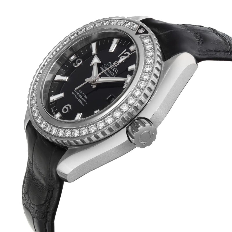 Omega Seamaster Planet Ocean Steel Diamond Black Dial Watch 232.18.38.20.01.001