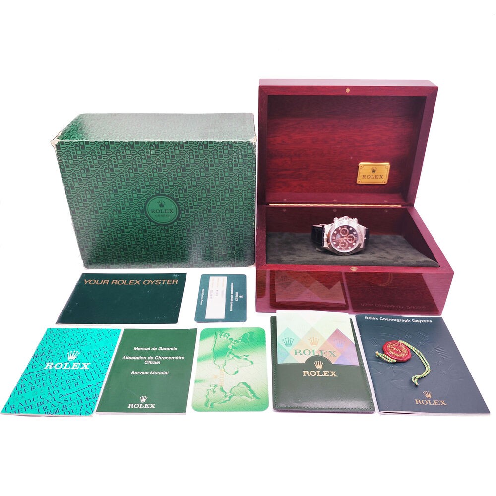 Rolex Cosmograph Daytona 116519G 18K White Gold Black Diamond Dial Men's Watch