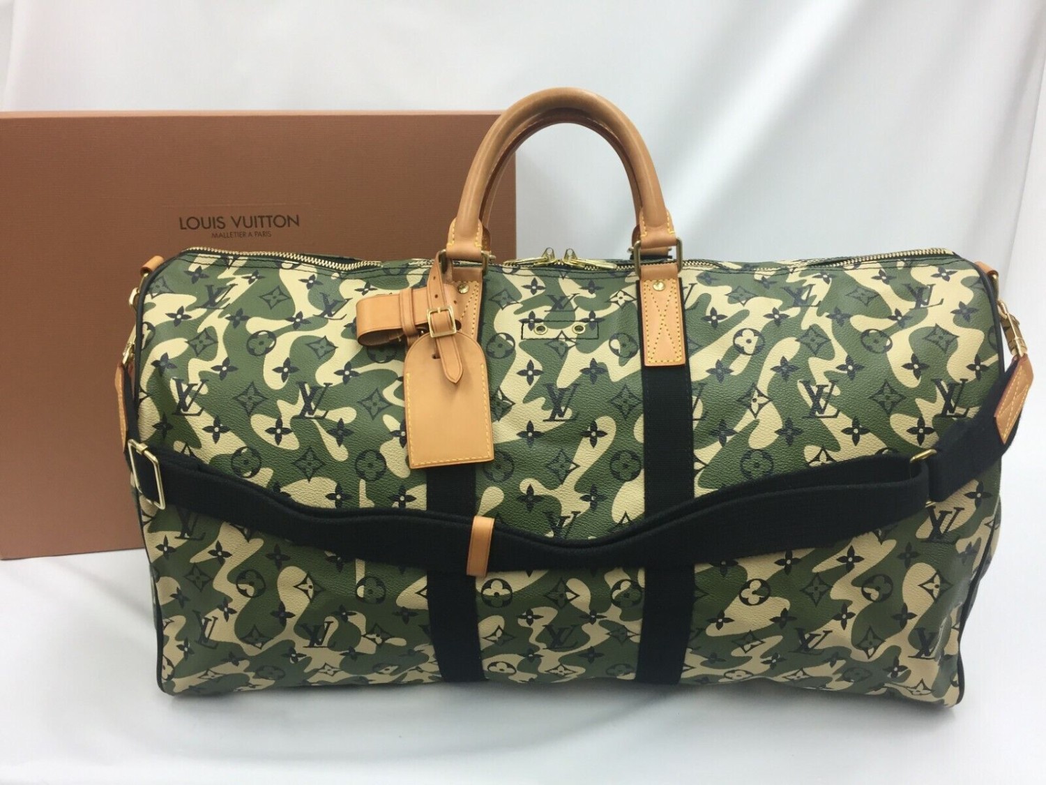 Authentic Louis Vuitton Murakami Keepall Bandoulie 55 Green 1a260450n "-