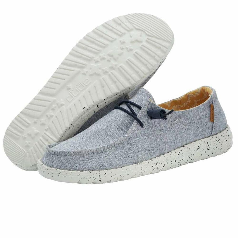 Hey Dude Women's Wendy Chambray - White Blue | Womens Shoes | Womens Slip on