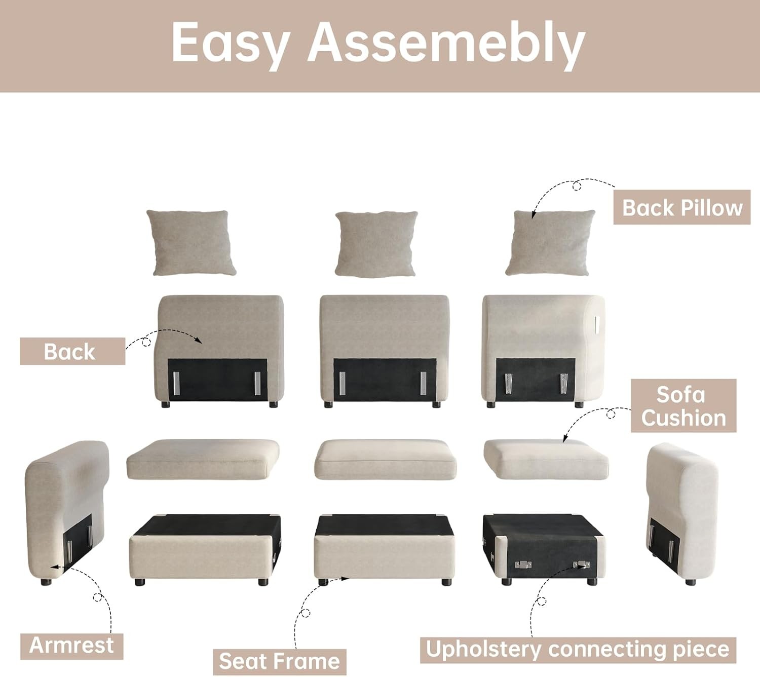 Guyii Velvet Sectional Sofa, Modern Oversized 9-Seater Sofa with 5 Pillows and Storage Footstool, 183.46" L Convertible Sofa with Cushions, U-Shaped Sofa for Living Room, Apartment, Home