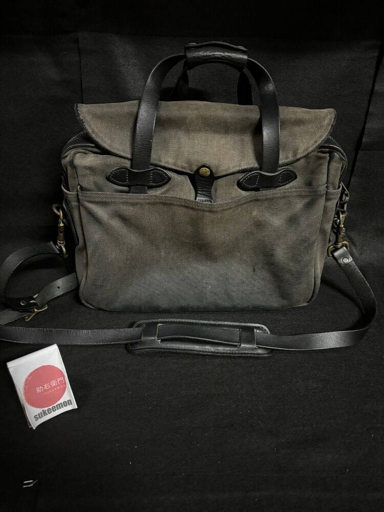 Filson Rugged Twill Original Briefcase Black Made in USA w/Strap STYLE:70257