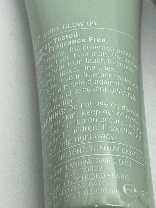 Clinique Continuous Coverage Makeup SPF 15 #07 IVORY GLOW 1oz./30 ml NIB