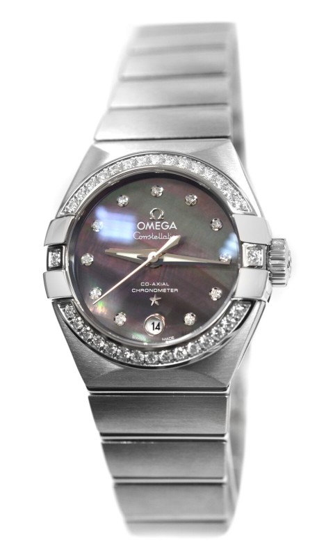 Omega Constellation 123.15.27.20.57.003 Diamond MOP Date Steel 27mm Women's Watch -