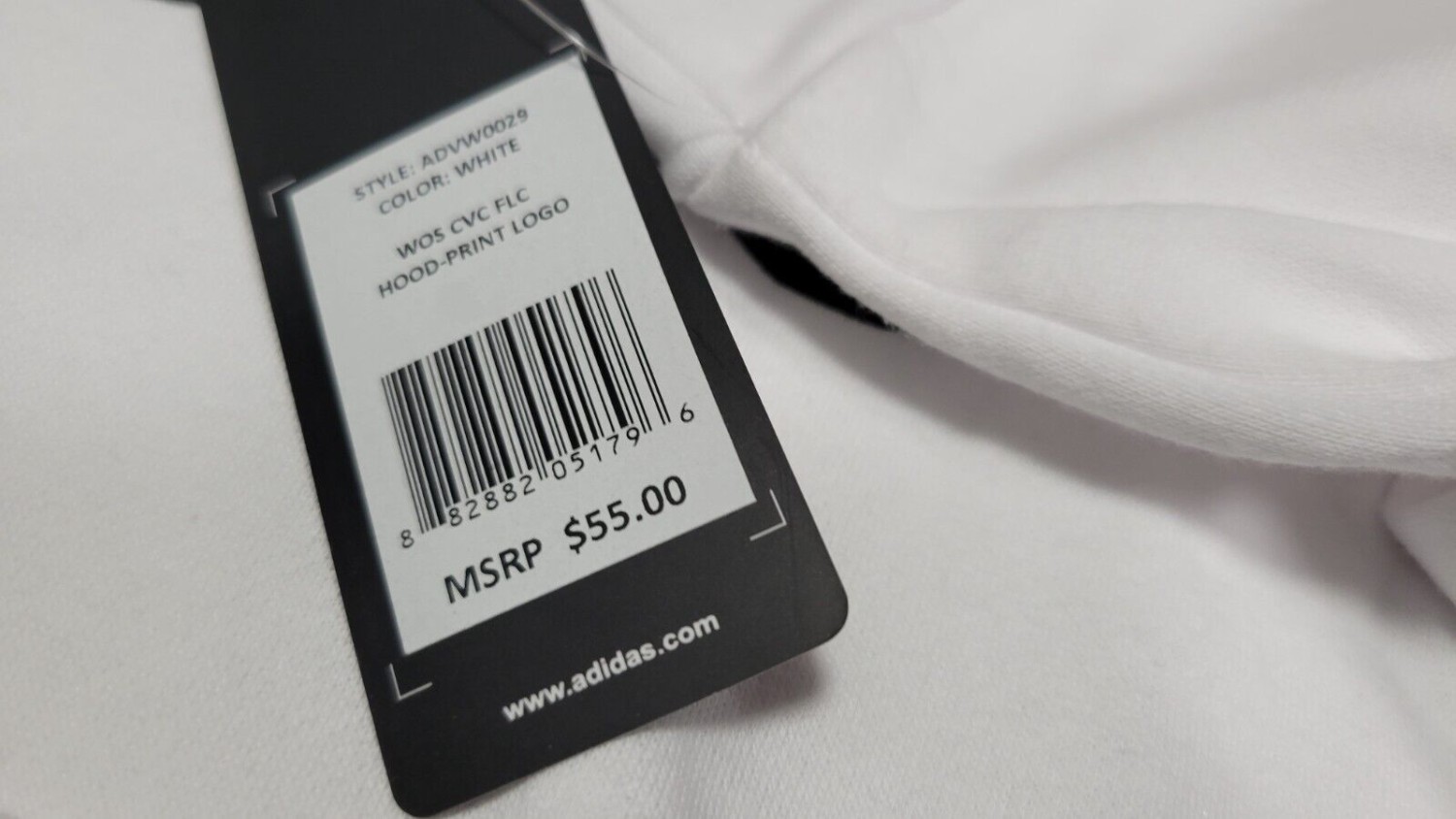 Adidas women's warm plush hooded sweatshirt with white printed logo-