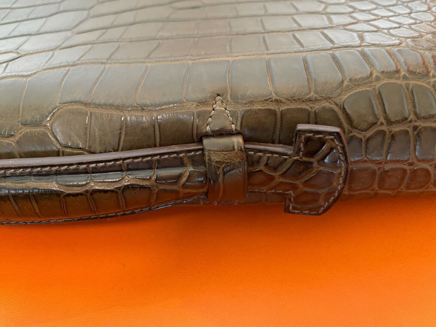 Hermes Sac A Depeche Porosus Crocodile Briefcase 38cm