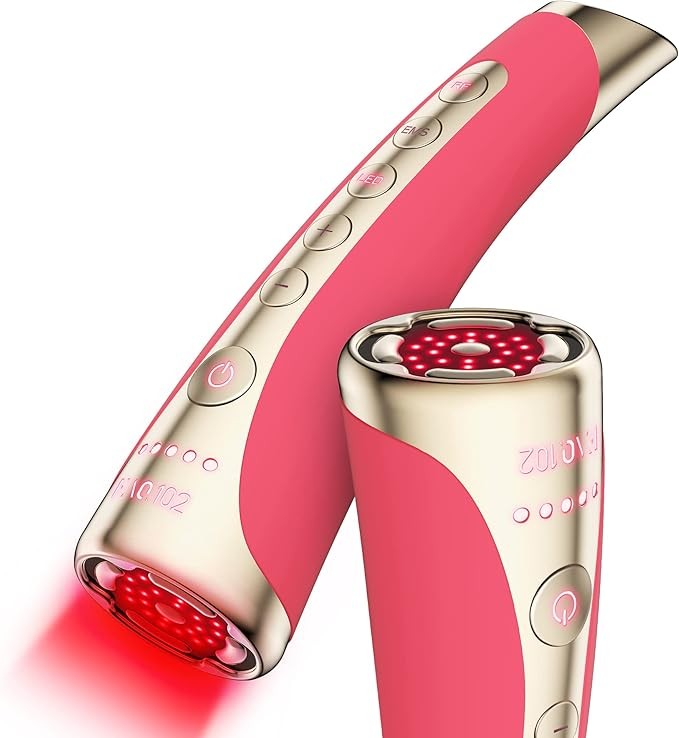 FAQ 102 - 8 Light Colors - Facial Massager - Wrinkle Skin Care - Pink Ruby