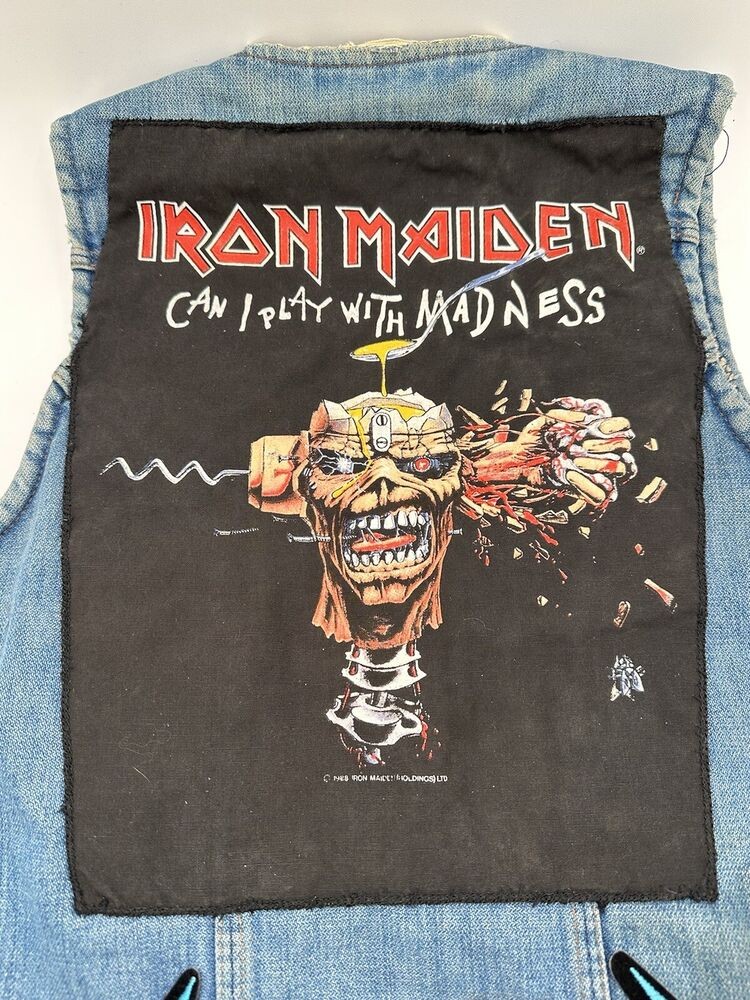 Vintage Wrangler Rock Heavy Metal Iron Maiden Women's Jean Denim Vest - Small