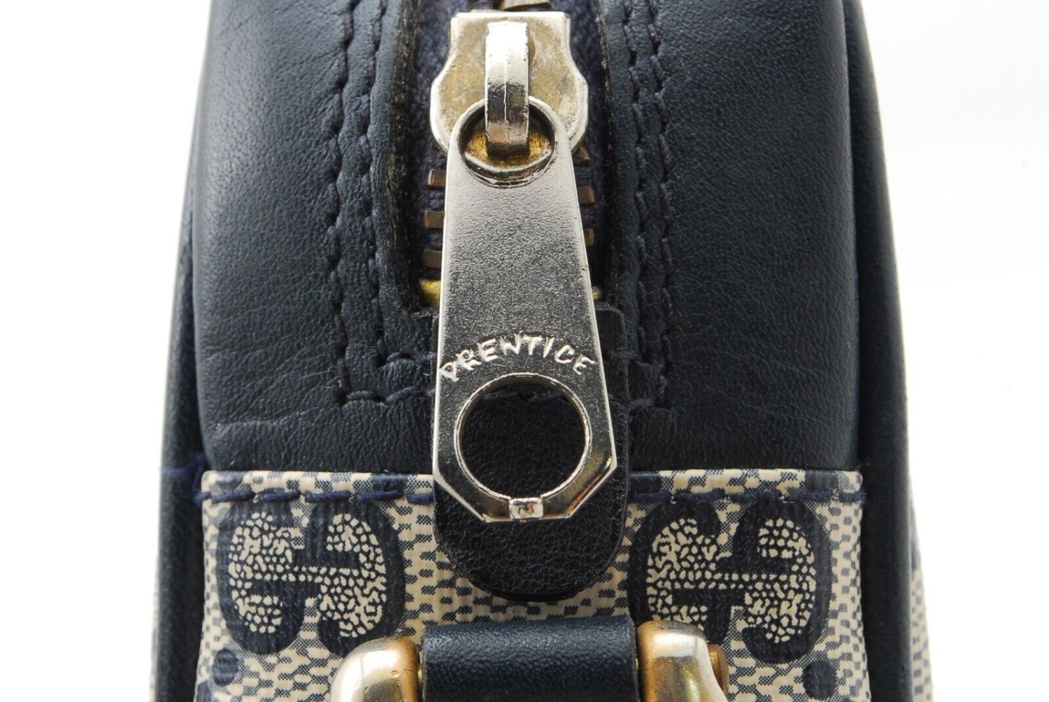 复古古驰单肩包 Sherry Line PVC 皮革海军蓝正品-