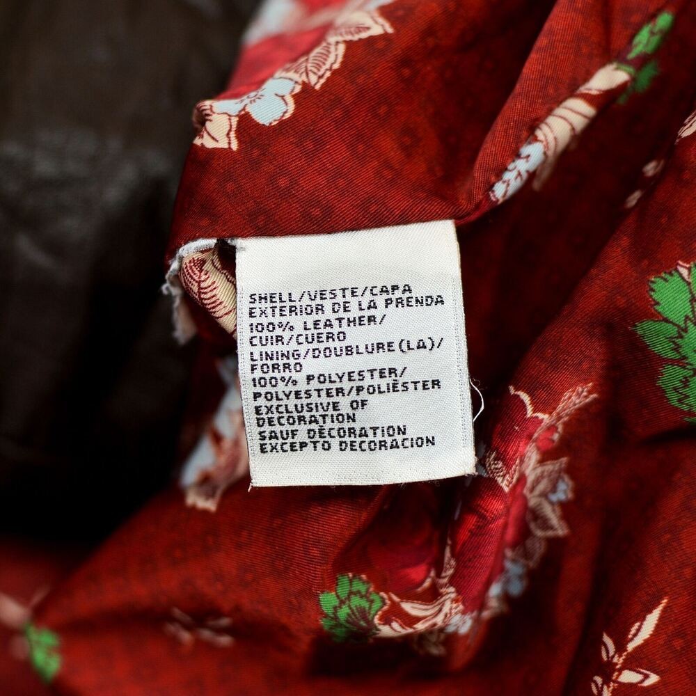 Tommy Hilfiger Denim Womens Brown Genuine Leather Motorcycle Blazer Jacket Large