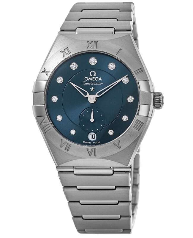 New Omega Constellation Star 27mm Blue Women's Watch 131.10.34.20.53.001