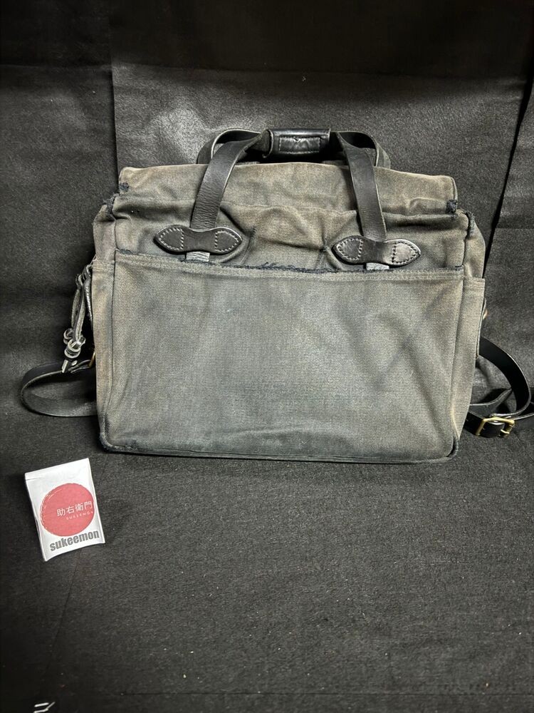 Filson Rugged Twill Original Briefcase Black Made in USA w/Strap STYLE:70257