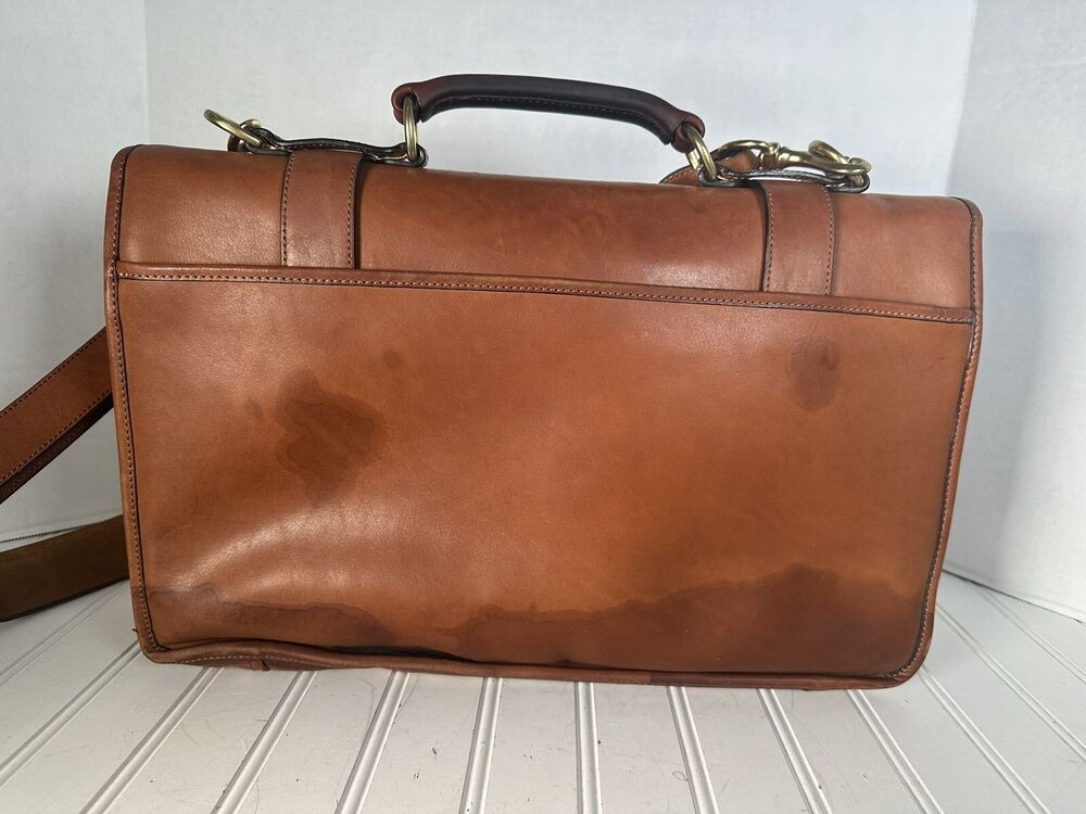 Ghurka #95 Chestnut Too Handle Leather shoulder bag Briefcase