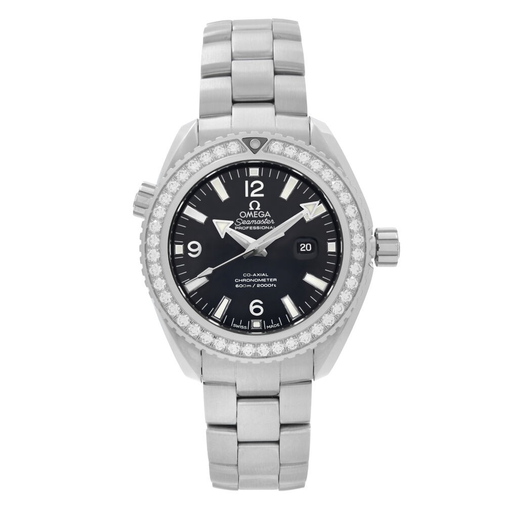 Omega Seamaster Planet Ocean 38mm Steel Diamond Women's Watch 232.15.38.20.01.001-