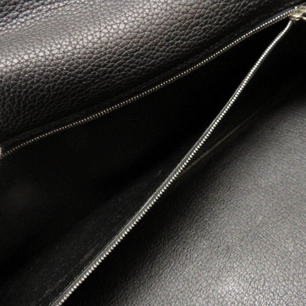 Authentic HERMES Shoulder Bag Kelly Tassel Handbag Black Taurillon Clemence 0033-