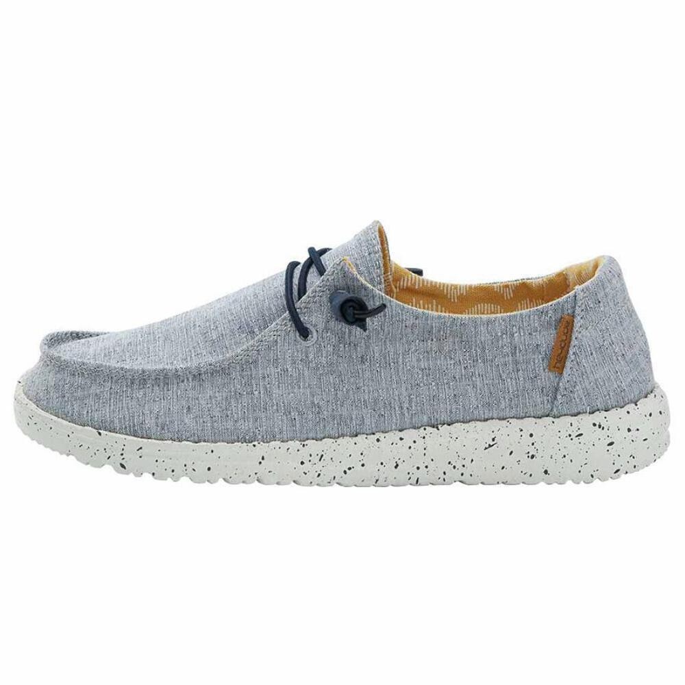 Hey Dude Women's Wendy Chambray - White Blue | Womens Shoes | Womens Slip on