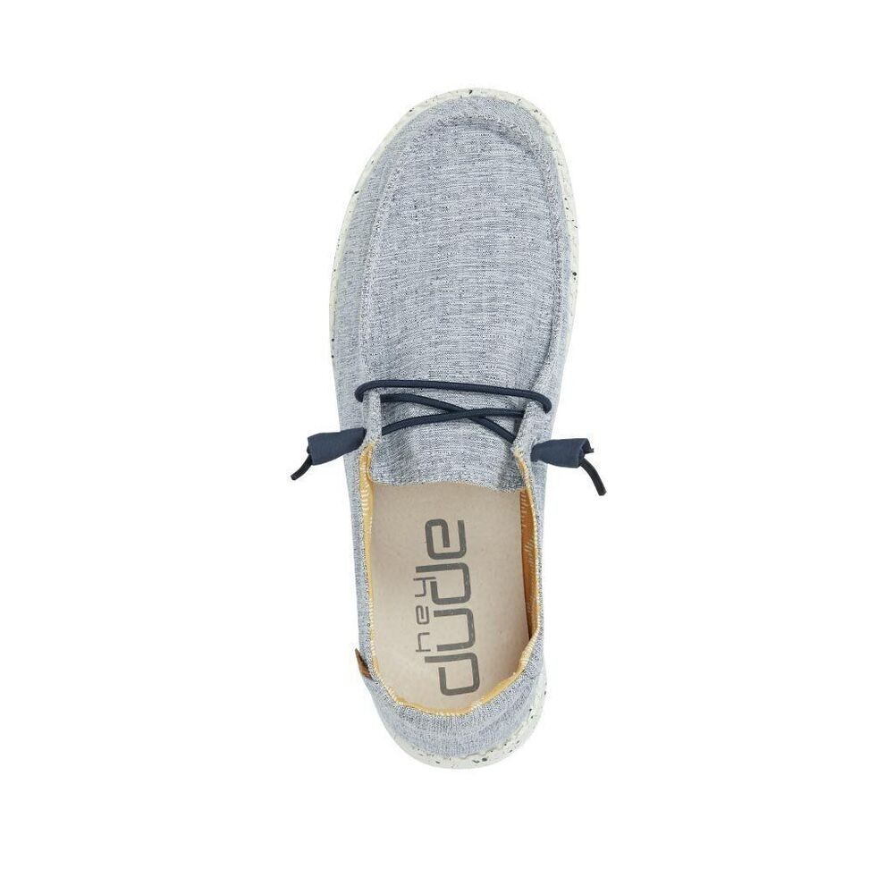 Hey Dude Women's Wendy Chambray - White Blue | Womens Shoes | Womens Slip on
