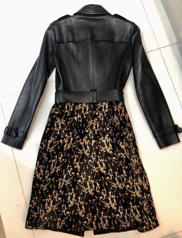 Brand new with label! BURBERRY leather and CALF hairstyle, CHURCHWOOD TRENCH coat retail $7,550 size 38-